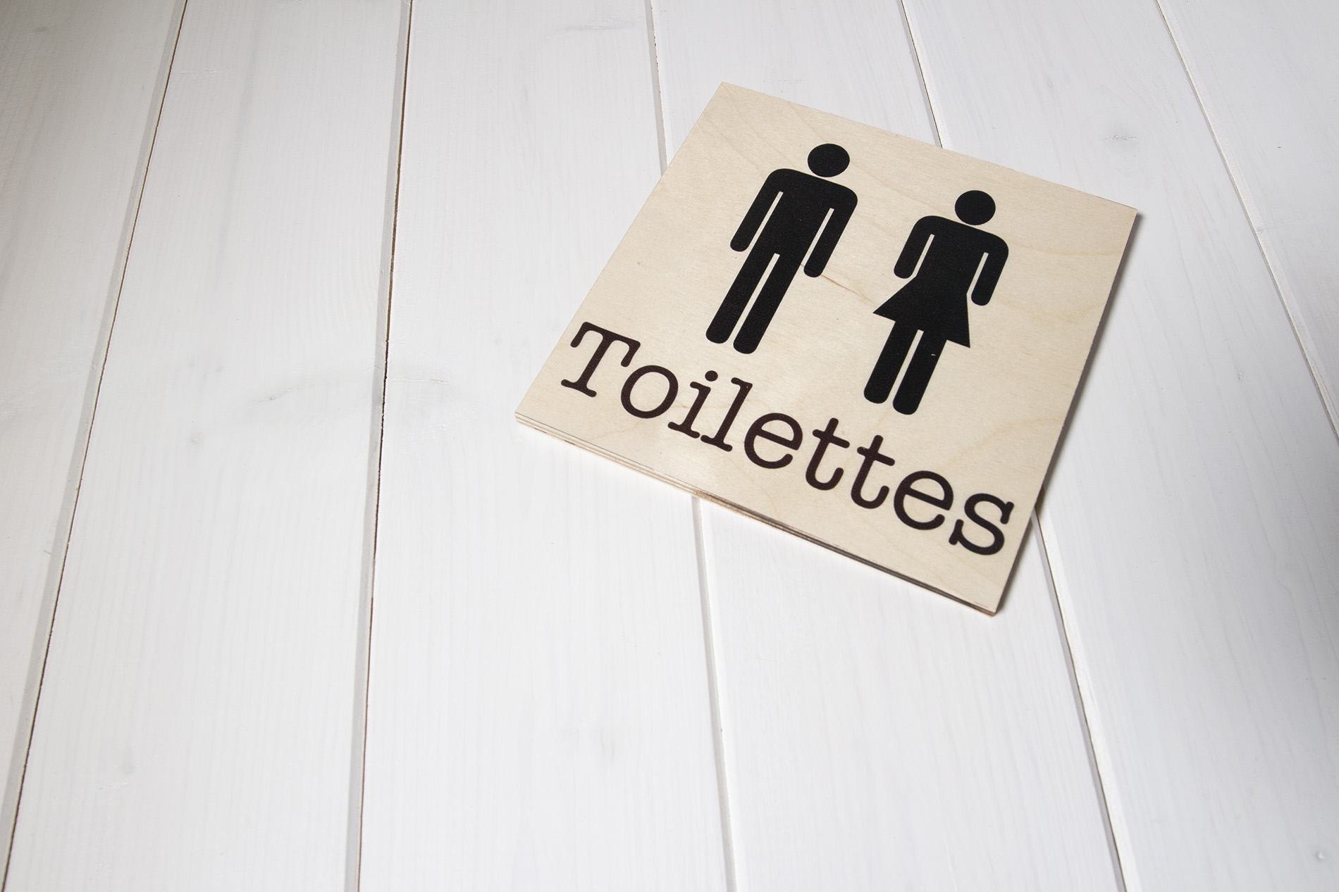 Segnaletica per locali di legno - WC Toilettes