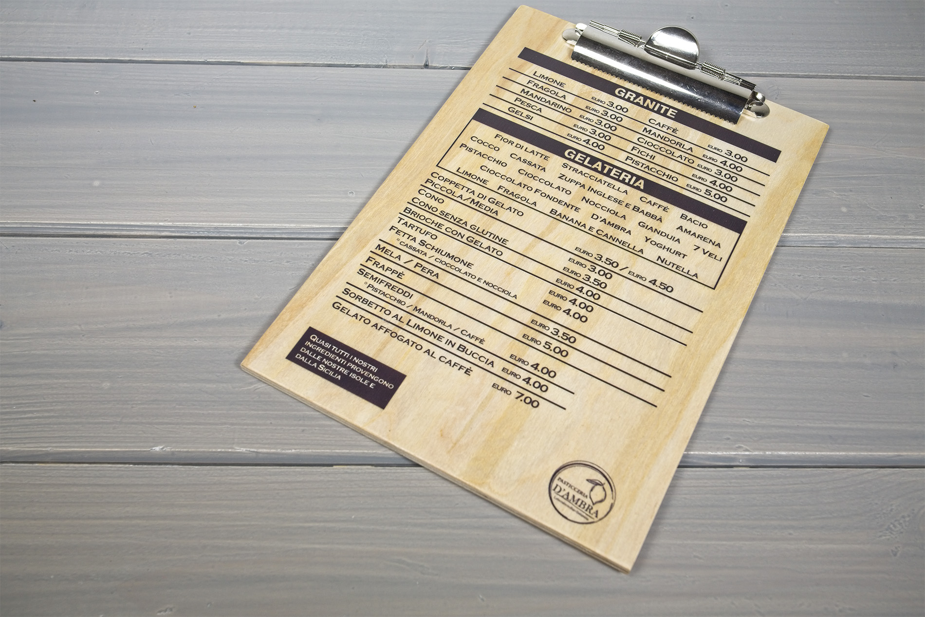 Portamenu con pinza clipboard Excelsior Deluxe