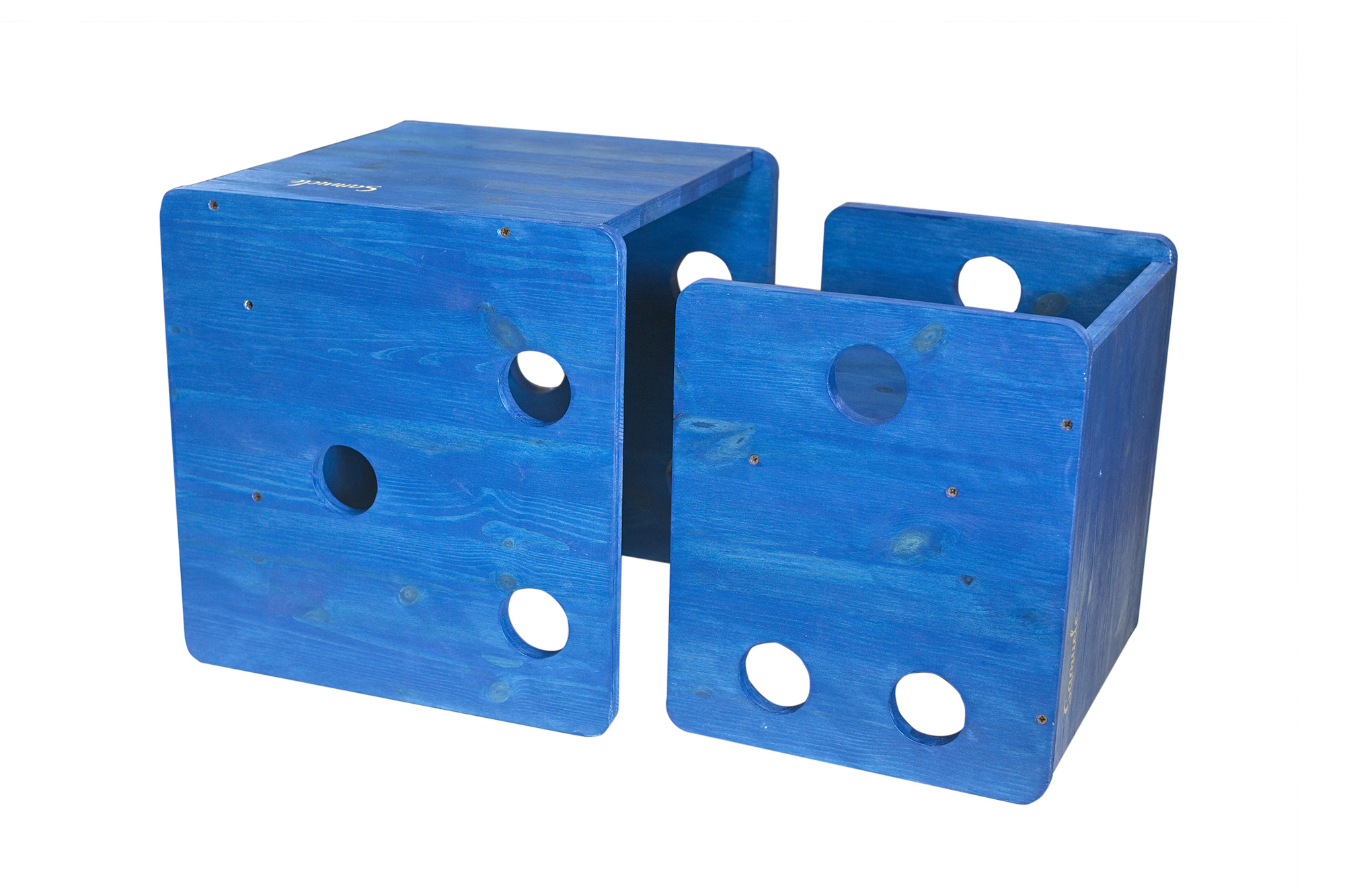 Sedia e Tavolo Cubo colore blu