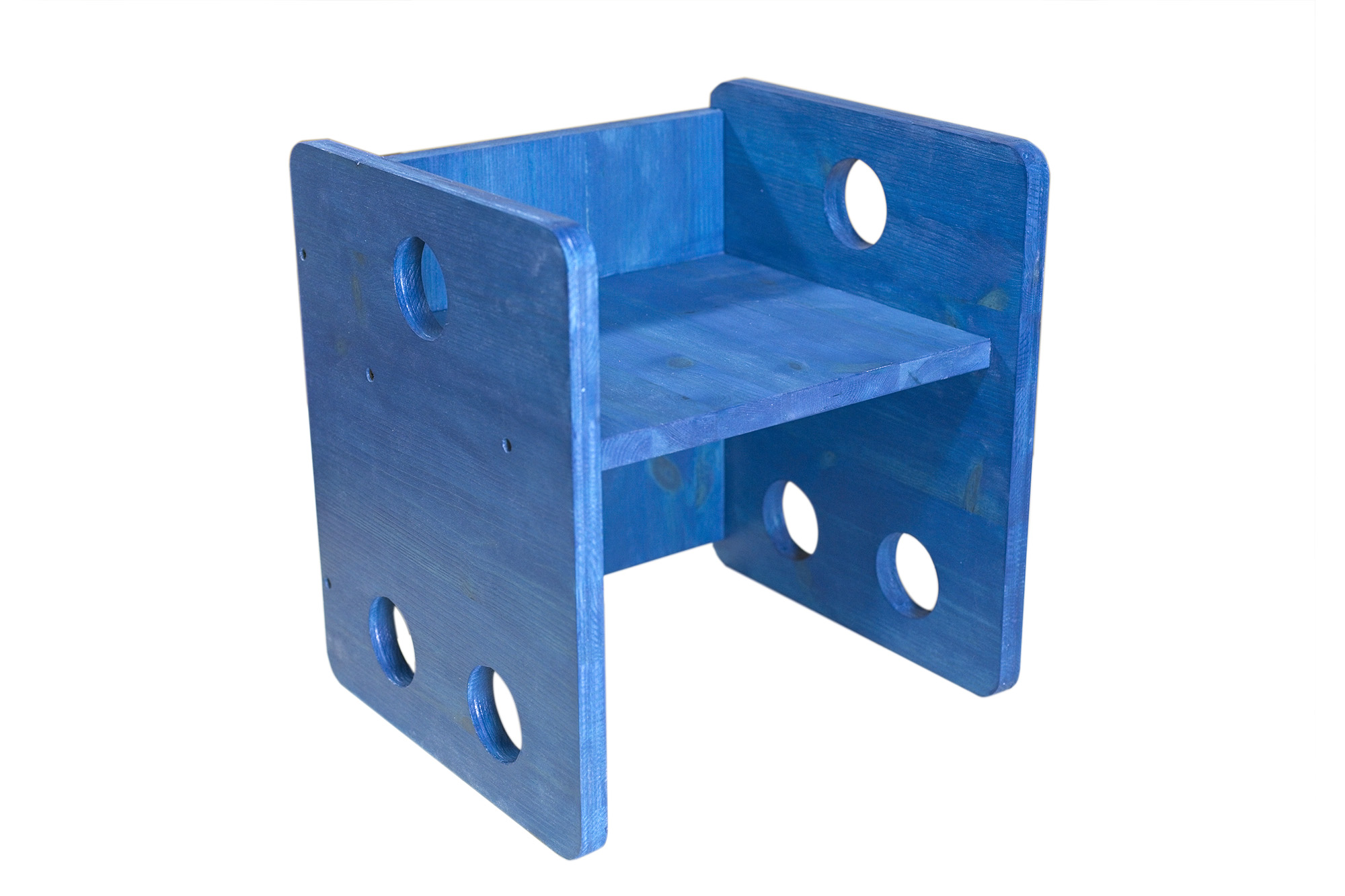 Sedia e Tavolo Cubo colore blu