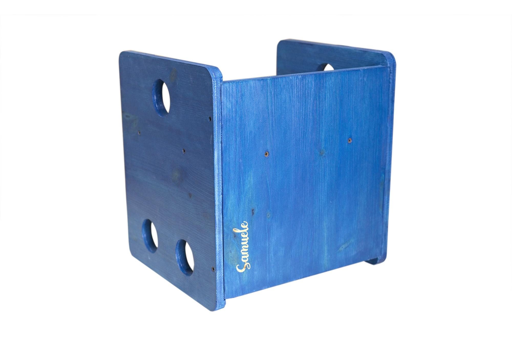 Sedia e Tavolo Cubo colore blu