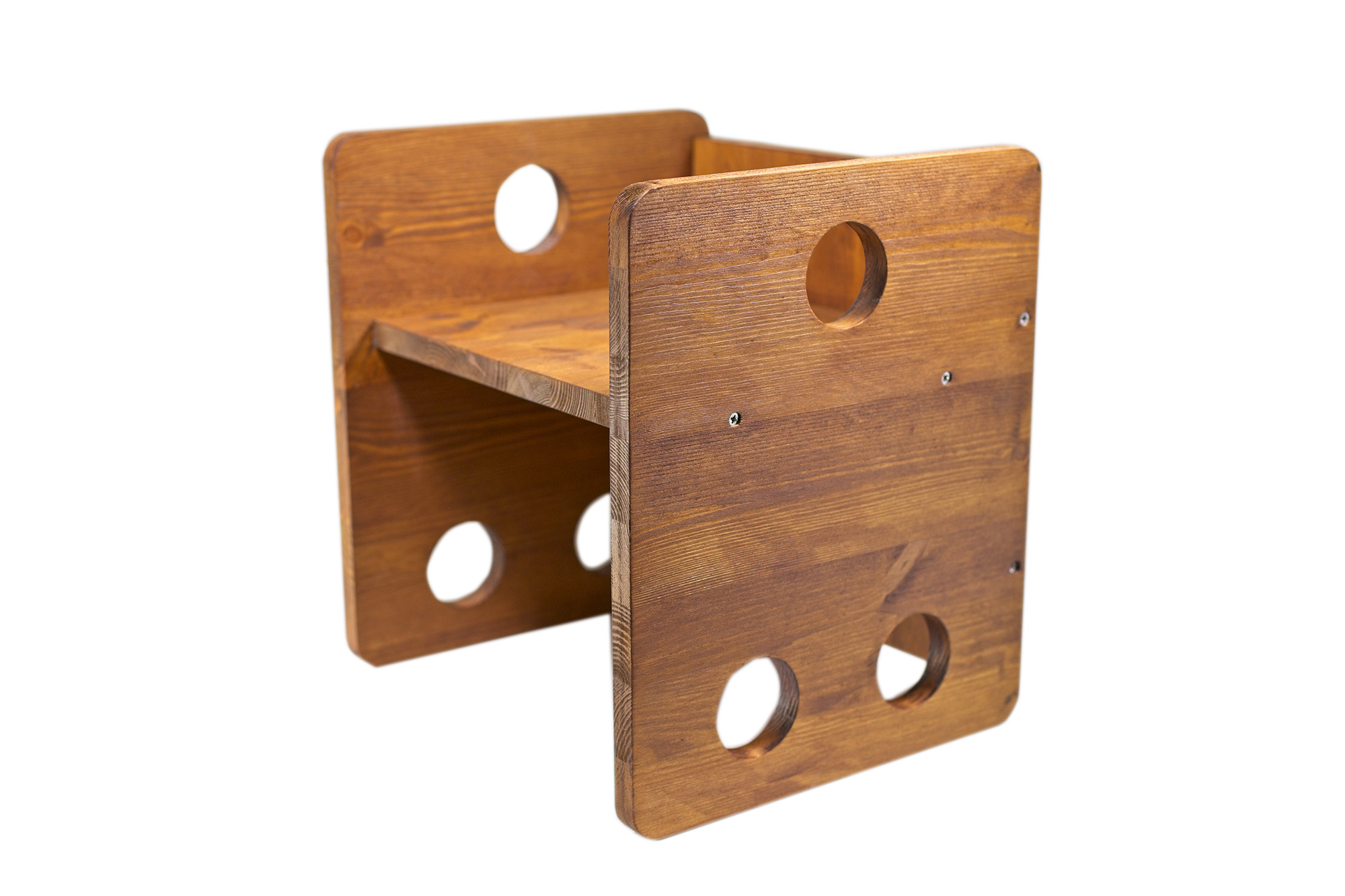 Sedia Cubo stile montessori noce