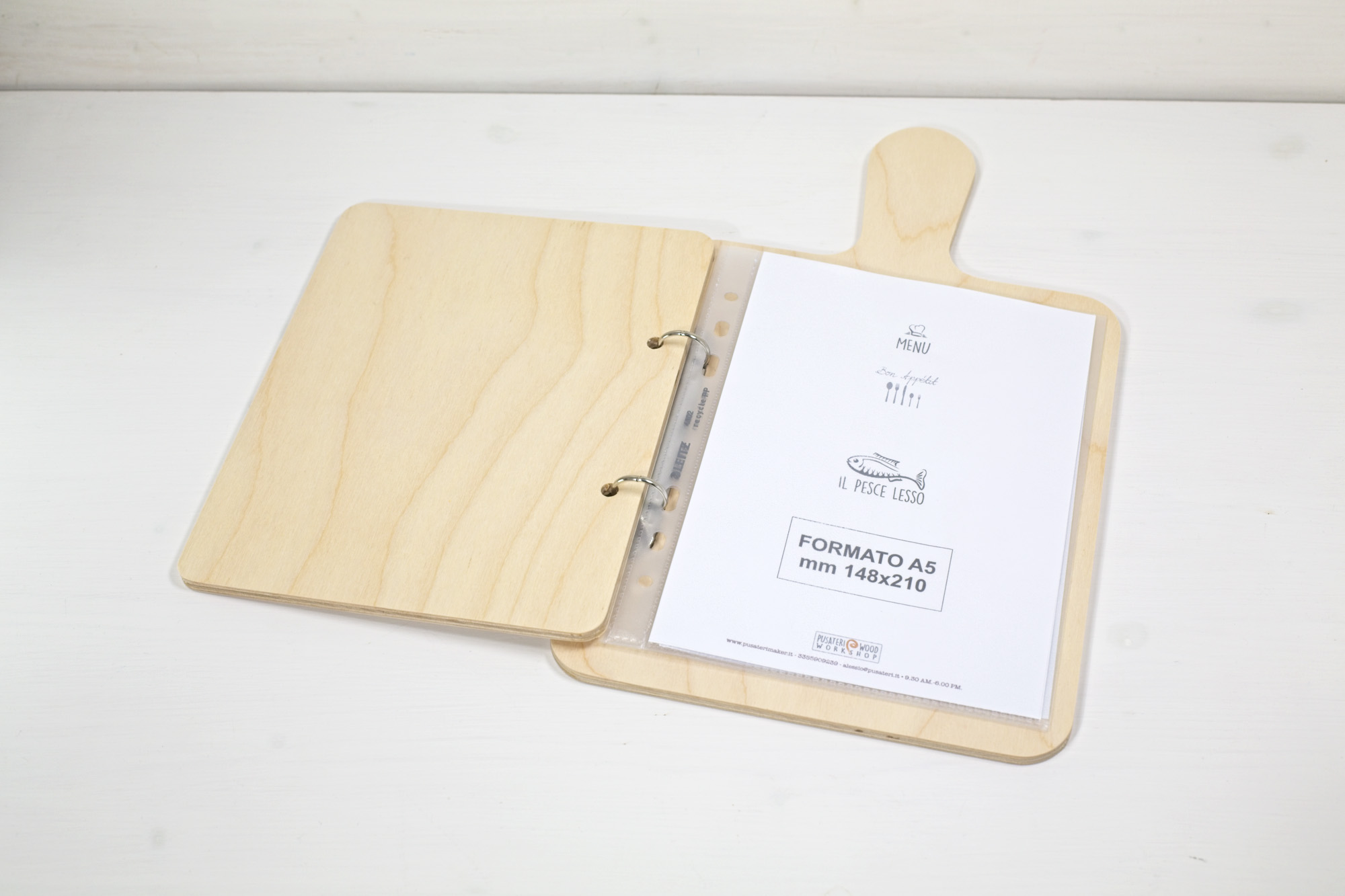 Portamenu Tagliere clipboard & anelli con buste