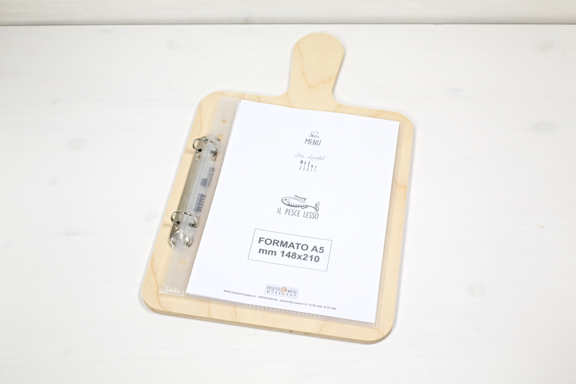 Portamenu Tagliere clipboard & anelli con buste