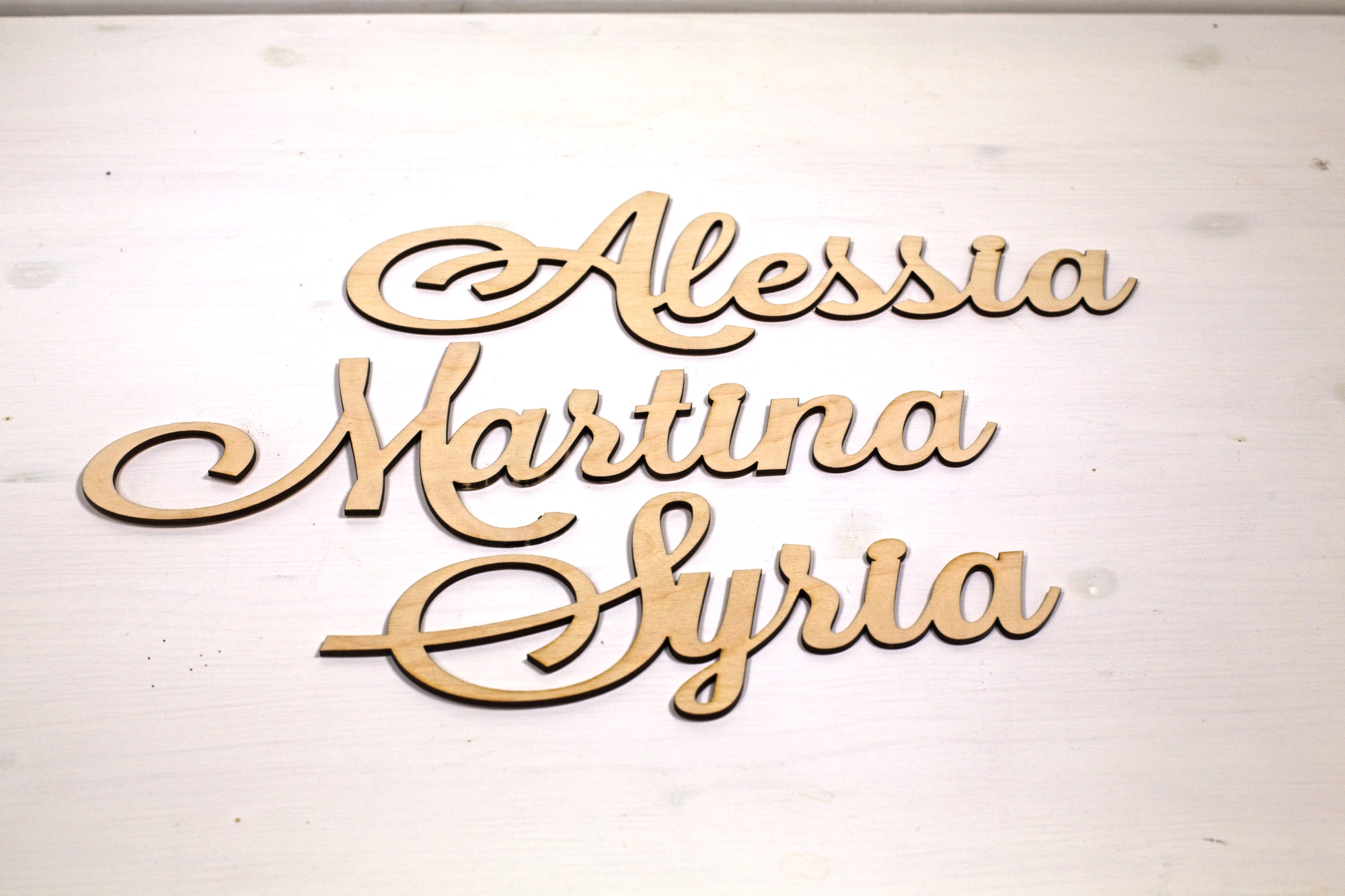 Nomi intagliati Alessia Martina Syria