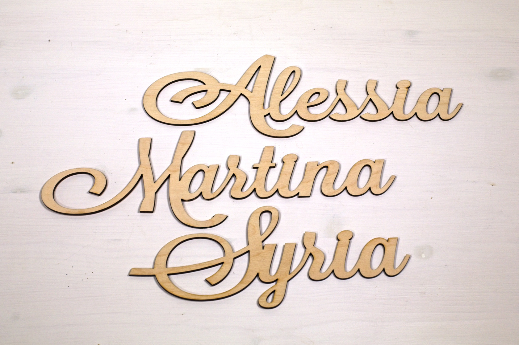 Nomi intagliati Alessia Martina Syria